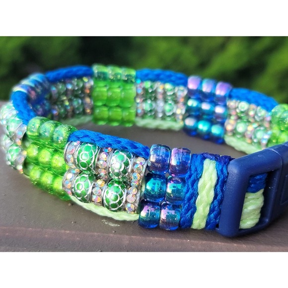 Custom Handmade Beaded Bling Dog Collar - Picture 2 of 2